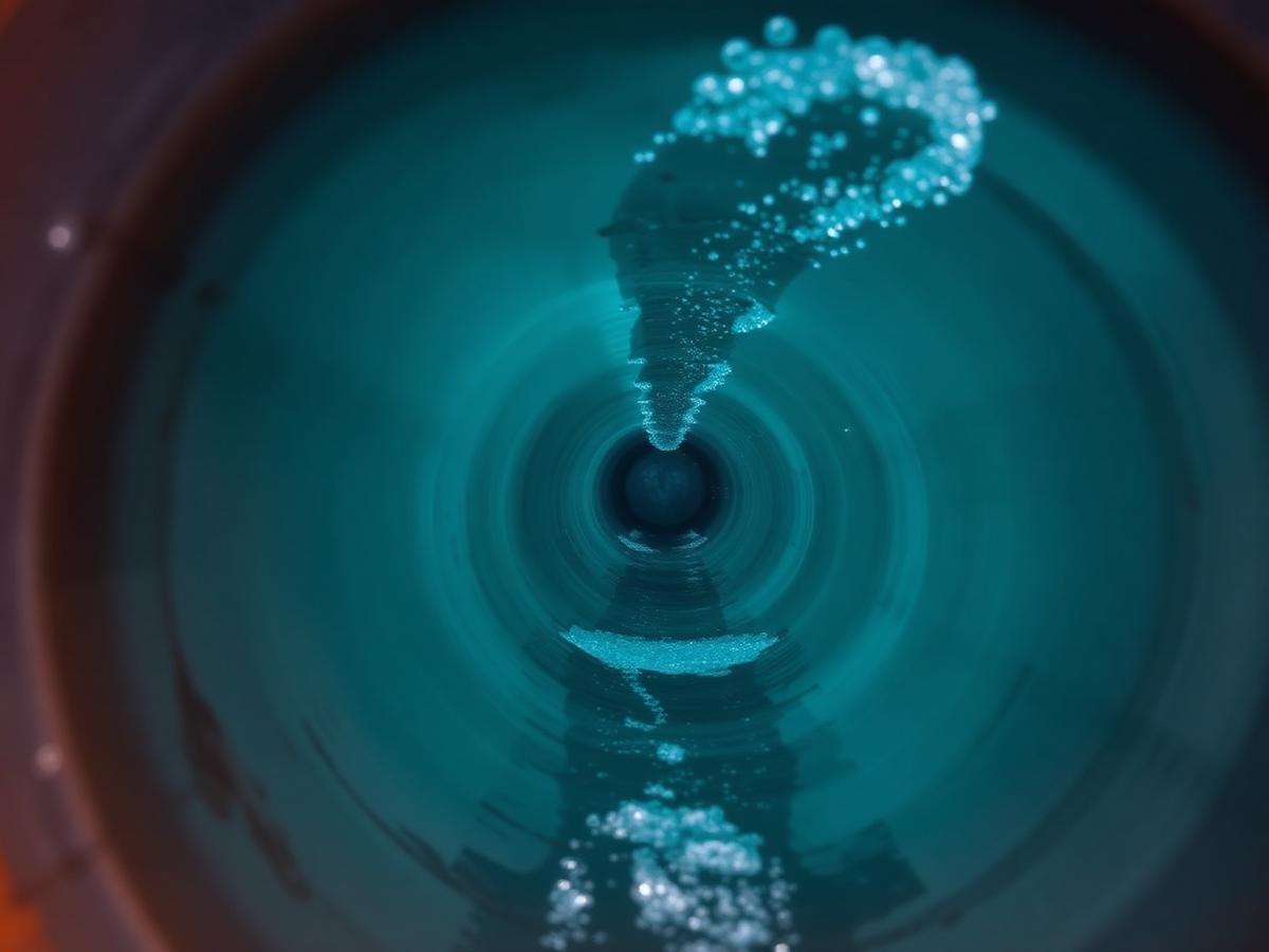 Sewer camera view of the same drain line running clear after hydro jetting